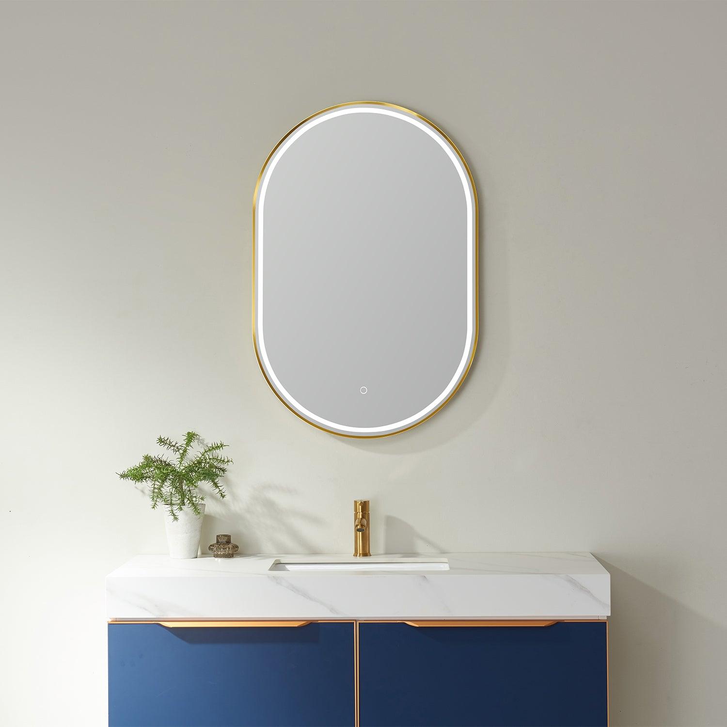 Vinnova Grande Oval LED Lighted Accent Bathroom/Vanity Wall Mirror - Sea & Stone Bath
