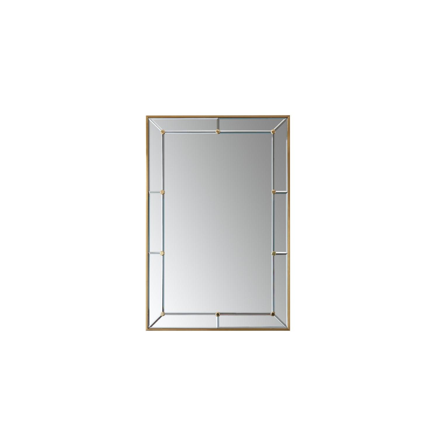
  
  Vinnova Bergamo Rectangular Bathroom/Vanity Brushed Gold framed Wall Mirror
  
