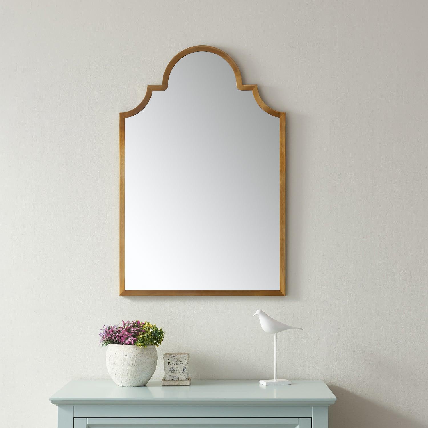 
  
  Vinnova Sasso Irregular Bathroom/Vanity Brushed Gold framed Wall Mirror
  

