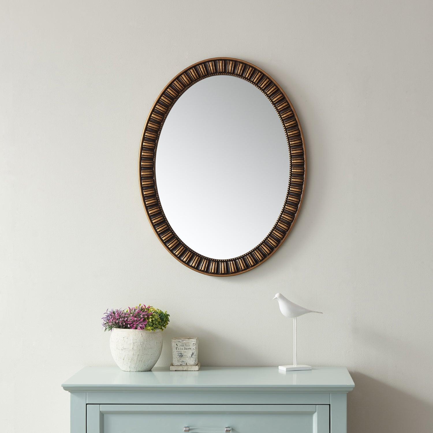 
  
  Vinnova Palermo Oval Bathroom/Vanity Metallic Bronze framed Wall Mirror
  
