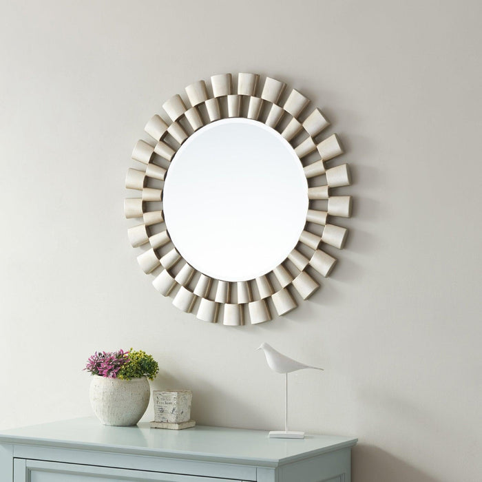 Vinnova Perugia Circle Bathroom/Vanity Brushed Silver framed Wall Mirror - Sea & Stone Bath