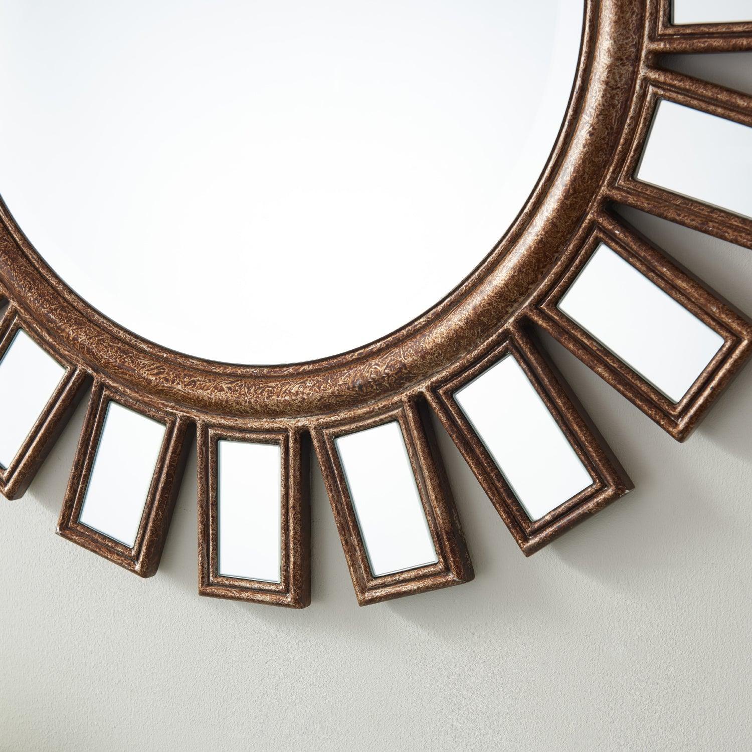 
  
  Vinnova Avellino Circle Bathroom/Vanity Antique Brass framed Wall Mirror
  

