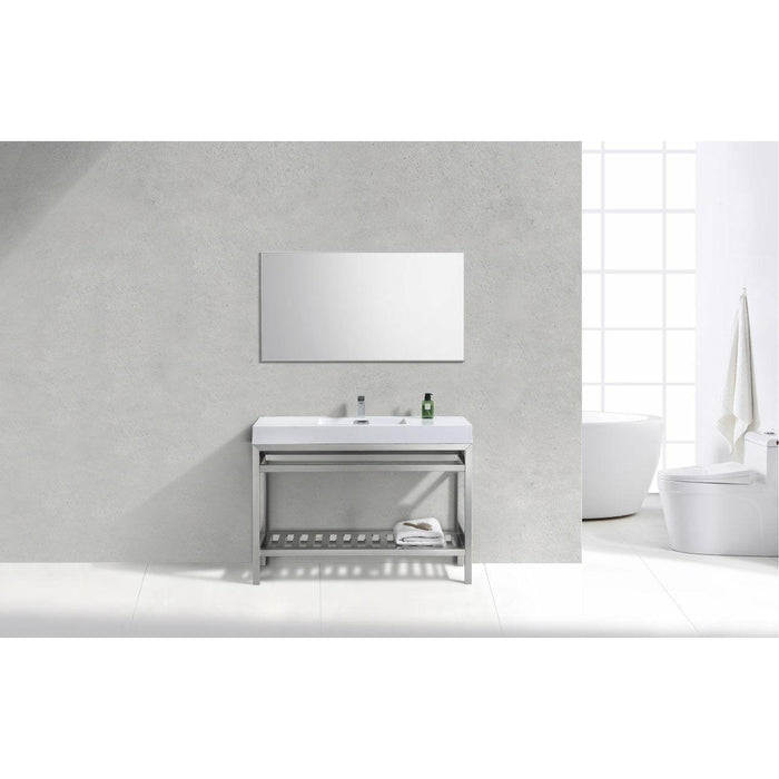 KubeBath Cisco Single Sink Stainless Steel Console with Acrylic Sink - Sea & Stone Bath