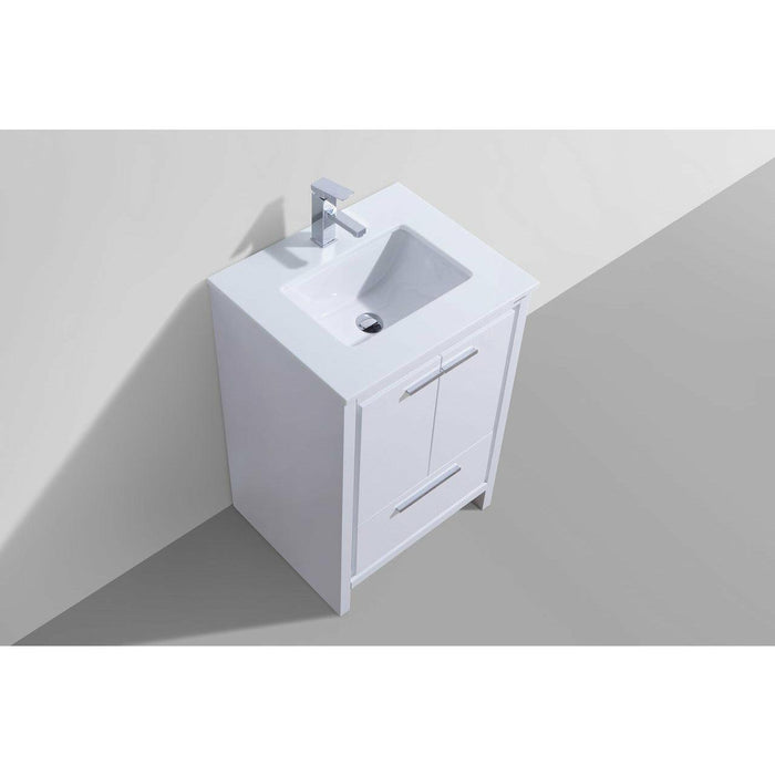 KubeBath Dolce Modern Single Bathroom Vanity with White Quartz Counter-Top - Sea & Stone Bath