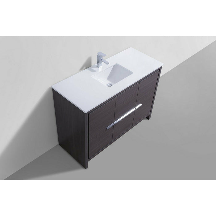 KubeBath Dolce Modern Single Bathroom Vanity with White Quartz Counter-Top