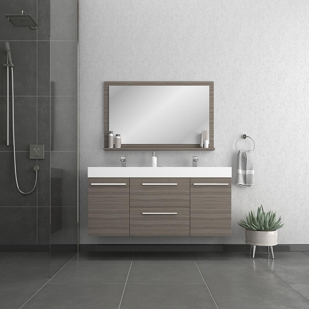 Alya Bath Ripley Double Bathroom Vanity with Sink Wall Mounted, Optional Mirror - Sea & Stone Bath
