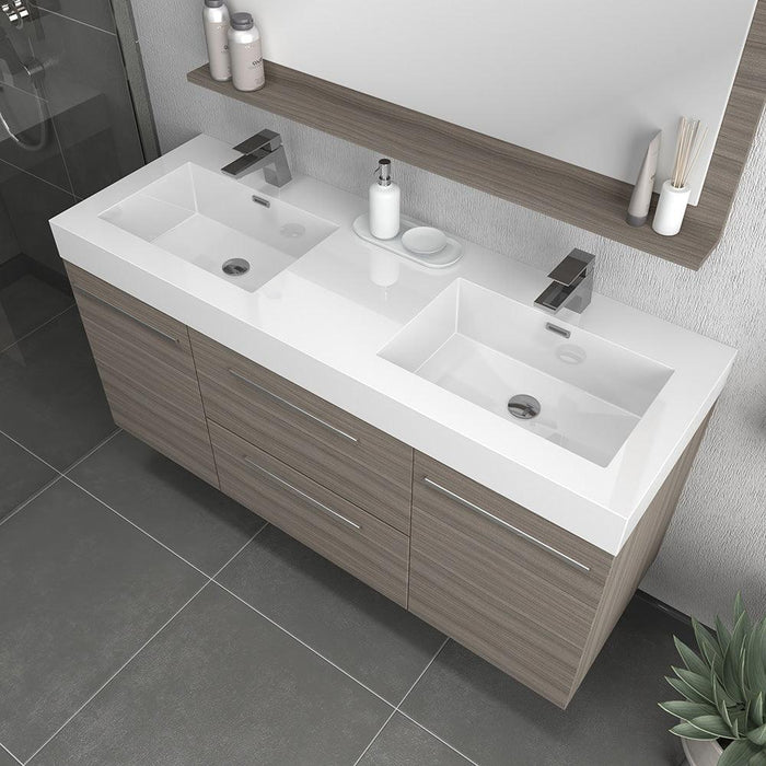 Alya Bath Ripley Double Bathroom Vanity with Sink Wall Mounted, Optional Mirror - Sea & Stone Bath