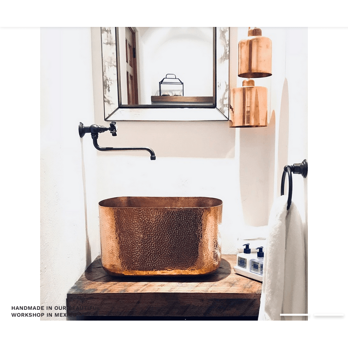 Amoretti Brothers Lola Oval Handmade Copper Bathroom Single Sink - Sea & Stone Bath