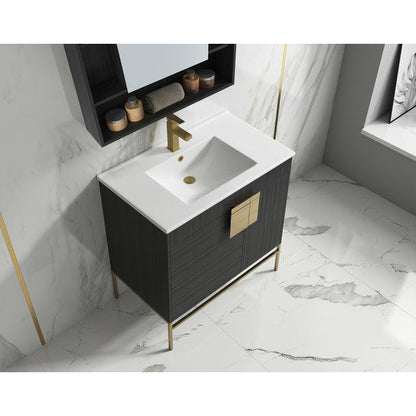 Alma Bulanka Bathroom Vanity, Brushed Gold Hardware - Sea & Stone Bath