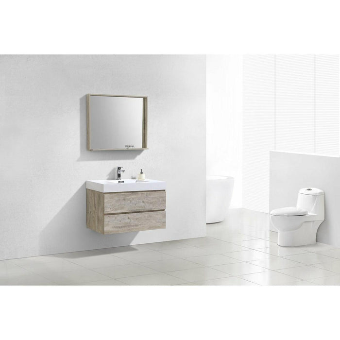 KubeBath Bliss Single Wall Mount Modern Bathroom Vanity - Sea & Stone Bath