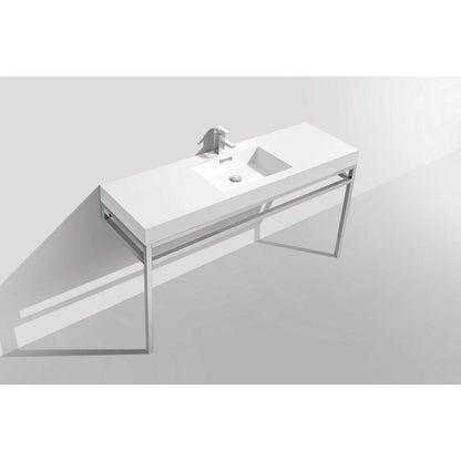 KubeBath Haus Single Sink Stainless Steel Console - Sea & Stone Bath