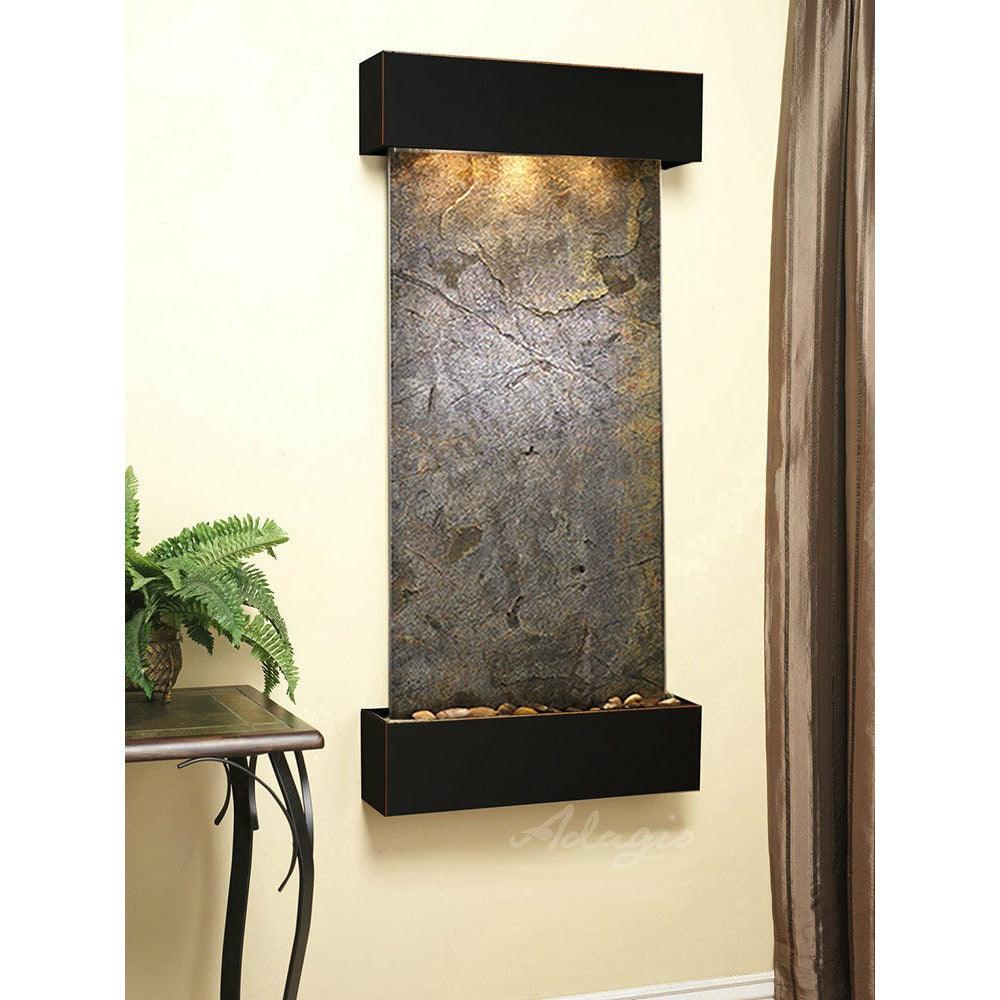 
  
  Indoor Waterfall, Wall-Mounted with Light | 54" x 25" | Cascade Springs by Adagio
  
