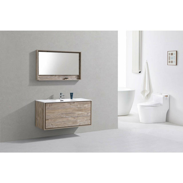 KubeBath DeLusso Single Wall Mount Modern Bathroom Vanity - Sea & Stone Bath