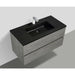 Alma EDI Cement Gray Wall Mount Single Vanity With Integrated Black Sink - Sea & Stone Bath