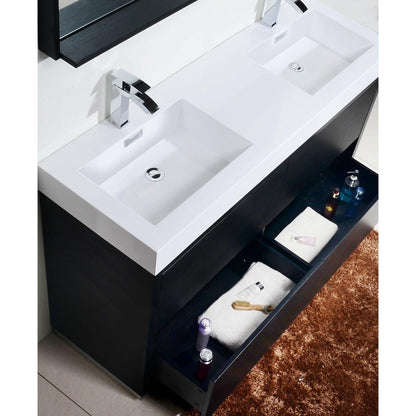 KubeBath Bliss Double Free Standing Modern Bathroom Vanity - Sea & Stone Bath