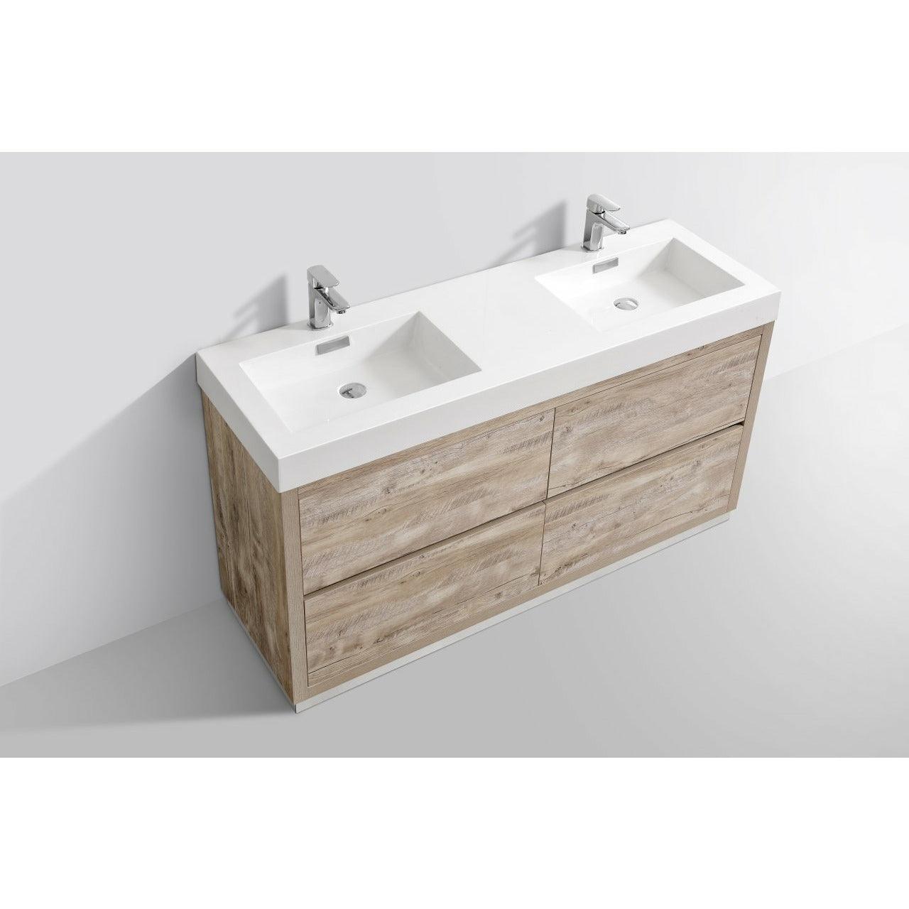 KubeBath Bliss Double Free Standing Modern Bathroom Vanity - Sea & Stone Bath