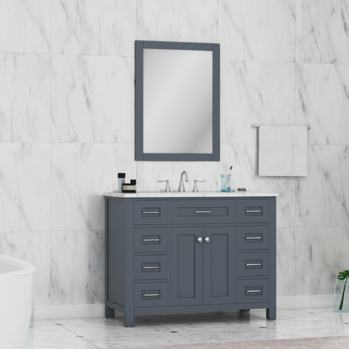 Alya Bath Norwalk Single Vanity with Carrara Marble Top