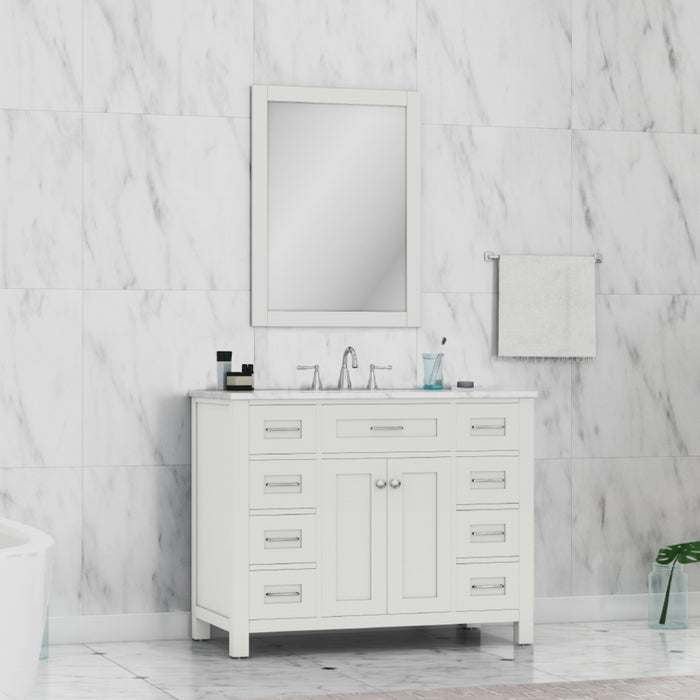 Alya Bath Norwalk Single Vanity with Carrara Marble Top