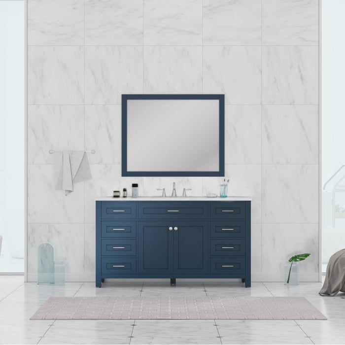 Alya Bath Norwalk 60" Single Vanity with Carrara Marble Top