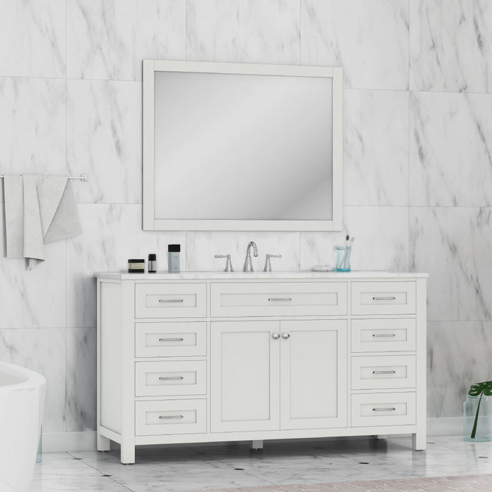 Alya Bath Norwalk 60" Single Vanity with Carrara Marble Top
