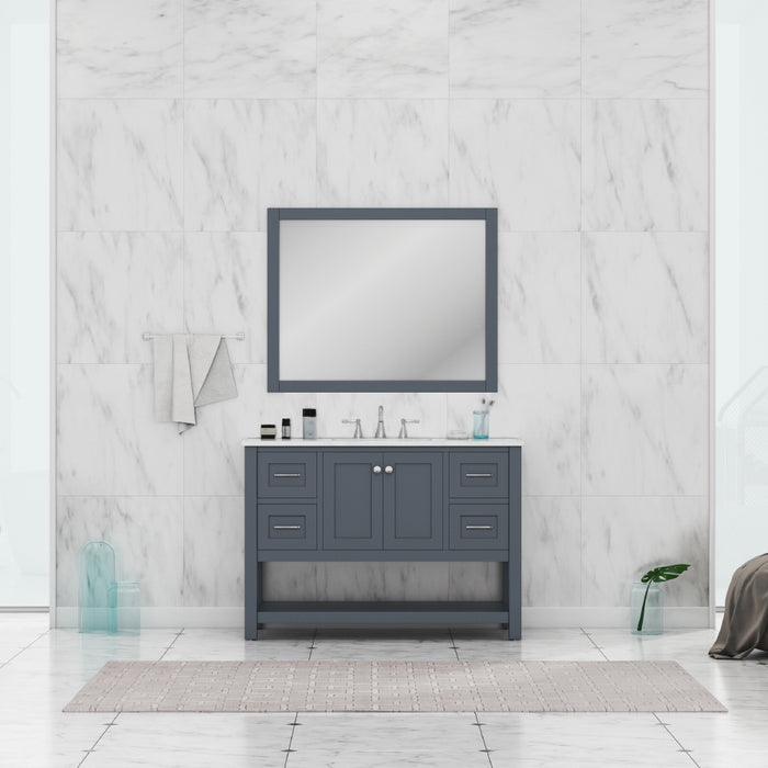 Alya Bath Wilmington Single Vanity with Carrara Marble Top