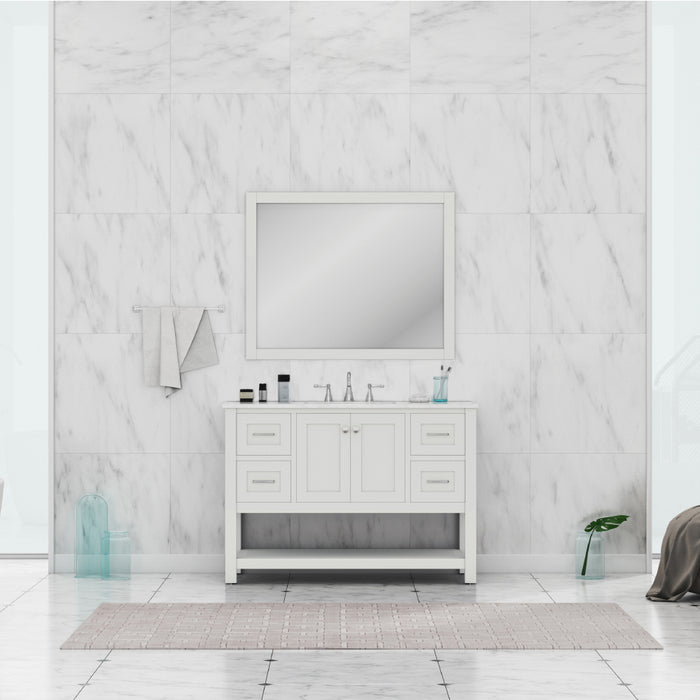 Alya Bath Wilmington Single Vanity with Carrara Marble Top