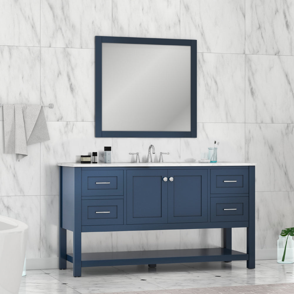 
  
  Alya Bath Wilmington 60" Single Vanity with Carrara Marble Top
  
