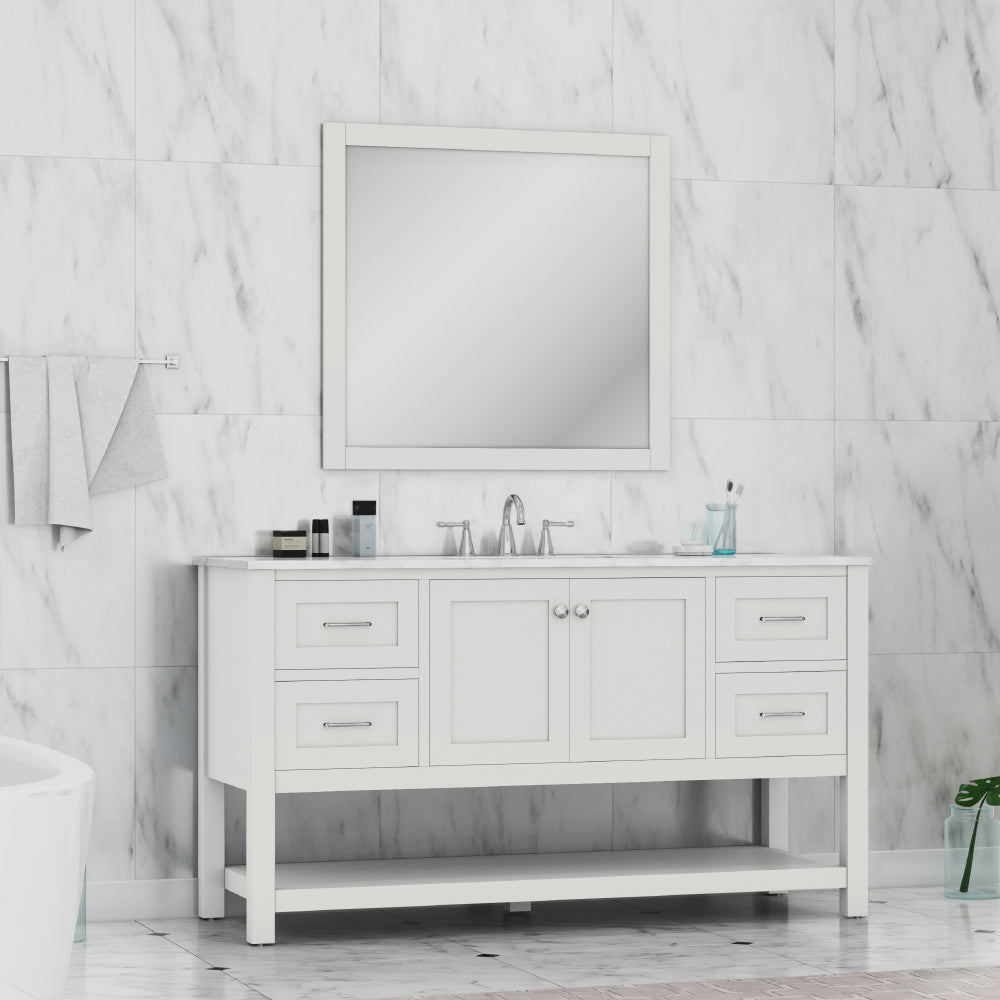 
  
  Alya Bath Wilmington 60" Single Vanity with Carrara Marble Top
  

