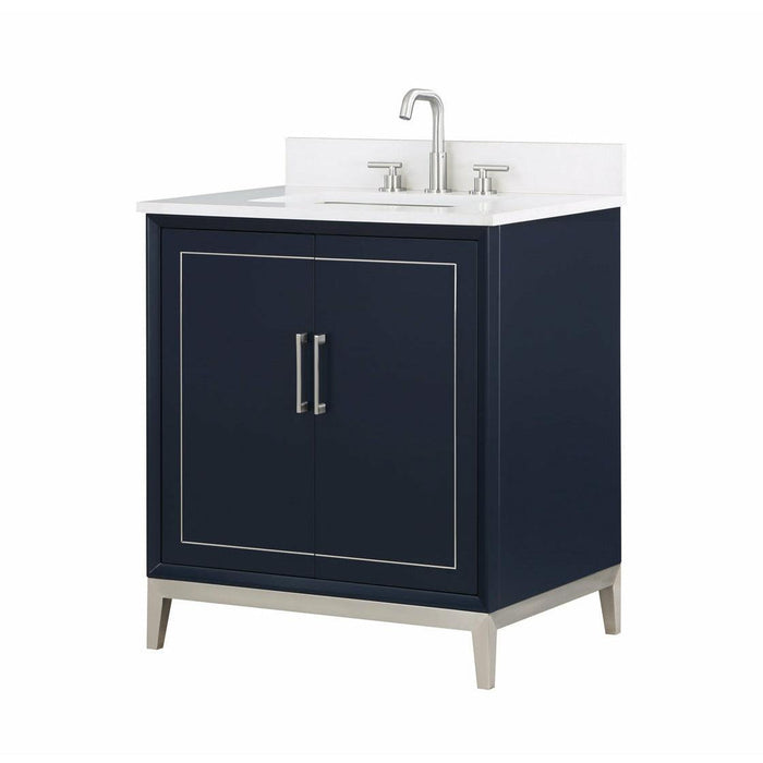 BEMMA Design Gracie Single Bathroom Vanity Set With White Quartz or Carrara Marble Top - Sea & Stone Bath