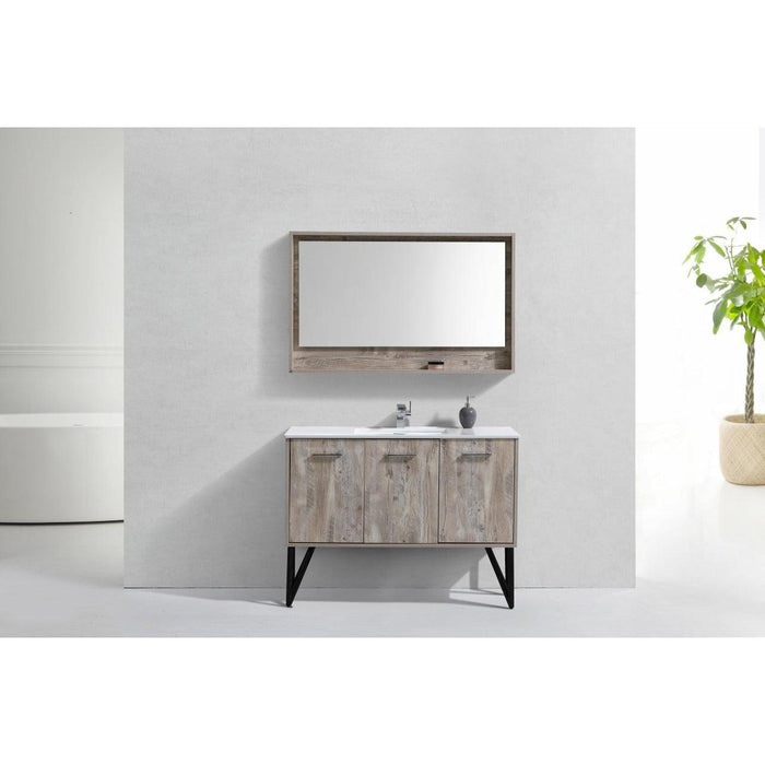 KubeBath Bosco Single Modern Bathroom Vanity w/ Quartz Countertop - Sea & Stone Bath