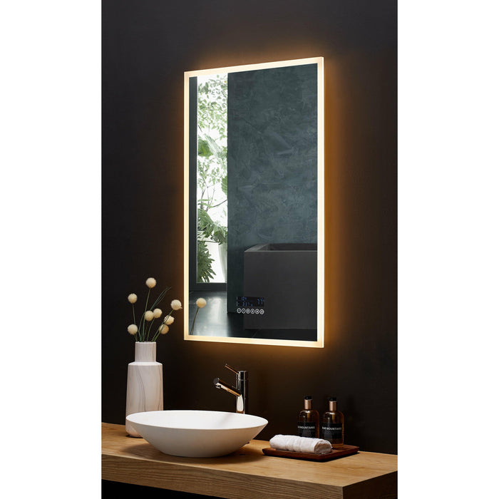 Ancerre Immersion LED Frameless Mirror with Bluetooth, Defogger and Digital Display - Sea & Stone Bath