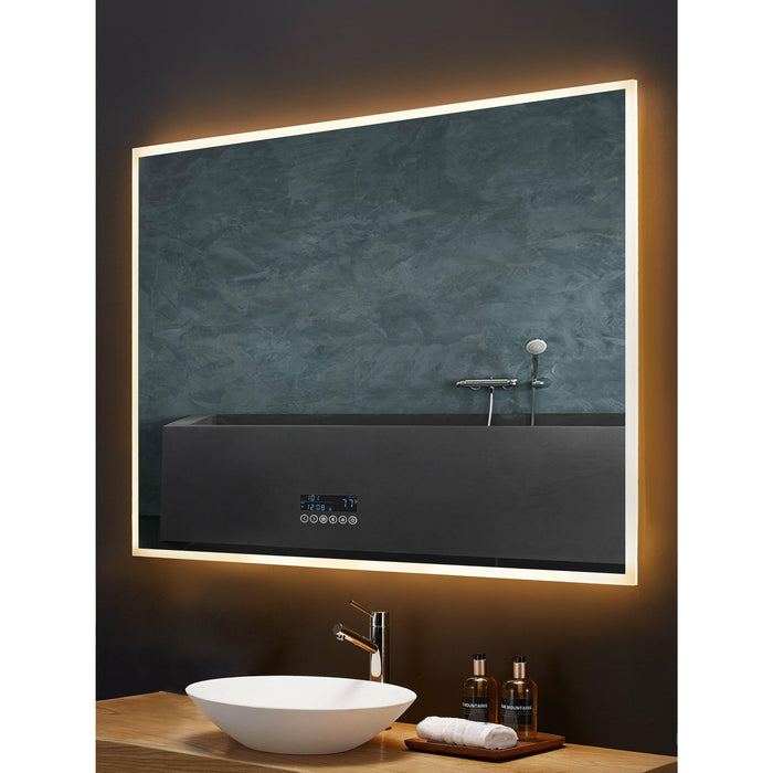 Ancerre Immersion LED Frameless Mirror with Bluetooth, Defogger and Digital Display - Sea & Stone Bath