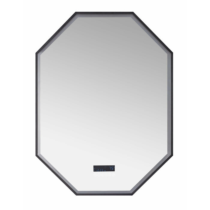 Ancerre OTTO LED Octagon Black Framed Mirror with Bluetooth and Digital Display - Sea & Stone Bath