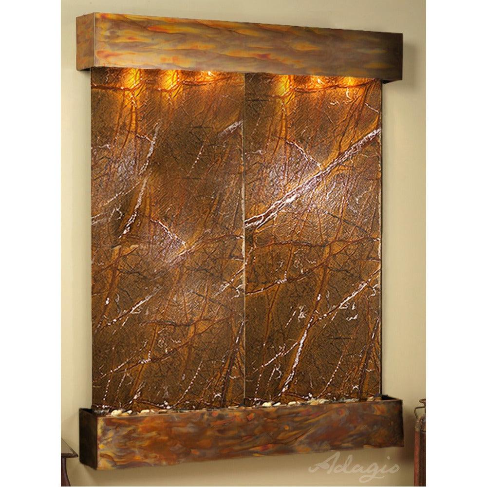 
  
  Indoor Waterfall, Wall-Mounted with Light | 69" x 54" | Majestic River by Adagio
  

