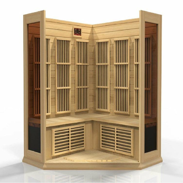 Golden Designs Maxxus 3-Person Corner FAR Infrared Sauna - Sea & Stone Bath