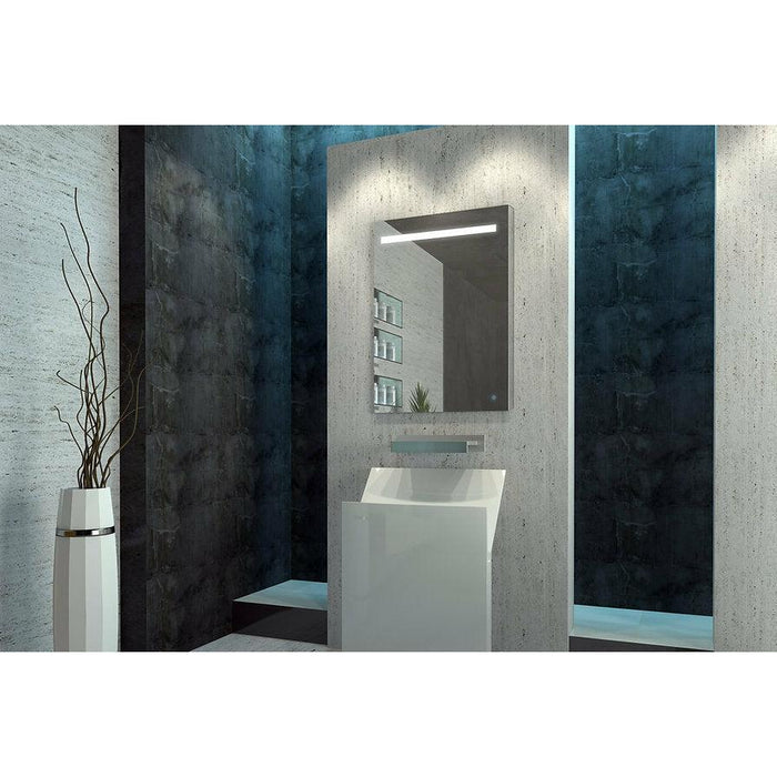 Aquadom Pacifica LED Mirror Glass Medicine Cabinet for Bathroom, Defogger, Touch Screen Button, Dimmer, Electrical Outlet . - Sea & Stone Bath