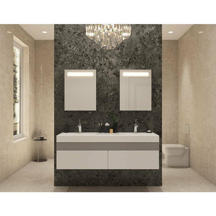 Aquadom Pacifica LED Mirror Glass Medicine Cabinet for Bathroom, Defogger, Touch Screen Button, Dimmer, Electrical Outlet . - Sea & Stone Bath