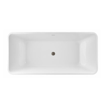 PULSE 23.2"H x 67"W x 31.5"D White 100% Acrylic Freestanding Tub (PT-1043) - Sea & Stone Bath