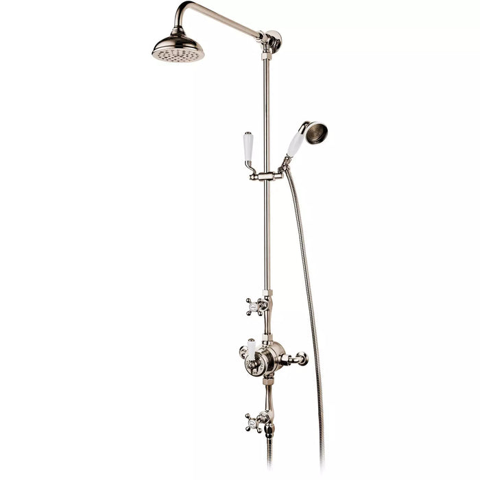 Barber Wilsons Regent Exposed Thermostatic Shower With Hand Spray On Slide Bar - 1890s Style - Sea & Stone Bath