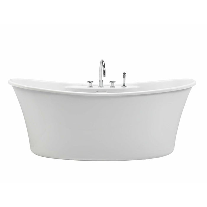 Reliance Center Drain, Freestanding Soaking Tub with Deck for Faucet - Optional Virtual Spout - White - Sea & Stone Bath