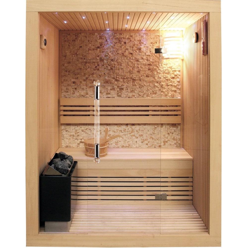 SunRay Westlake 3 Person Luxury Traditional Sauna - Sea & Stone Bath
