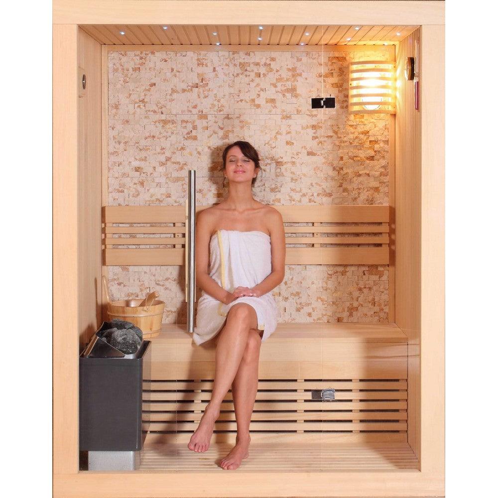 SunRay Rockledge 2 Person Luxury Traditional Sauna - Sea & Stone Bath