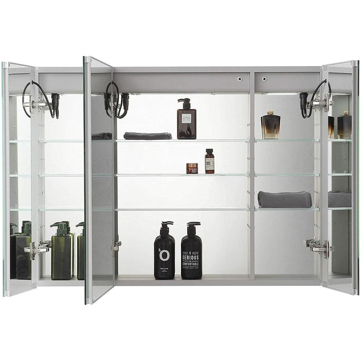 Aquadom Signature Royale Bathroom Medicine Cabinet w/LED Lighting, Defogger, Integrated LED 3X Magnifying Mirror, Electrical Outlet with USB - Sea & Stone Bath