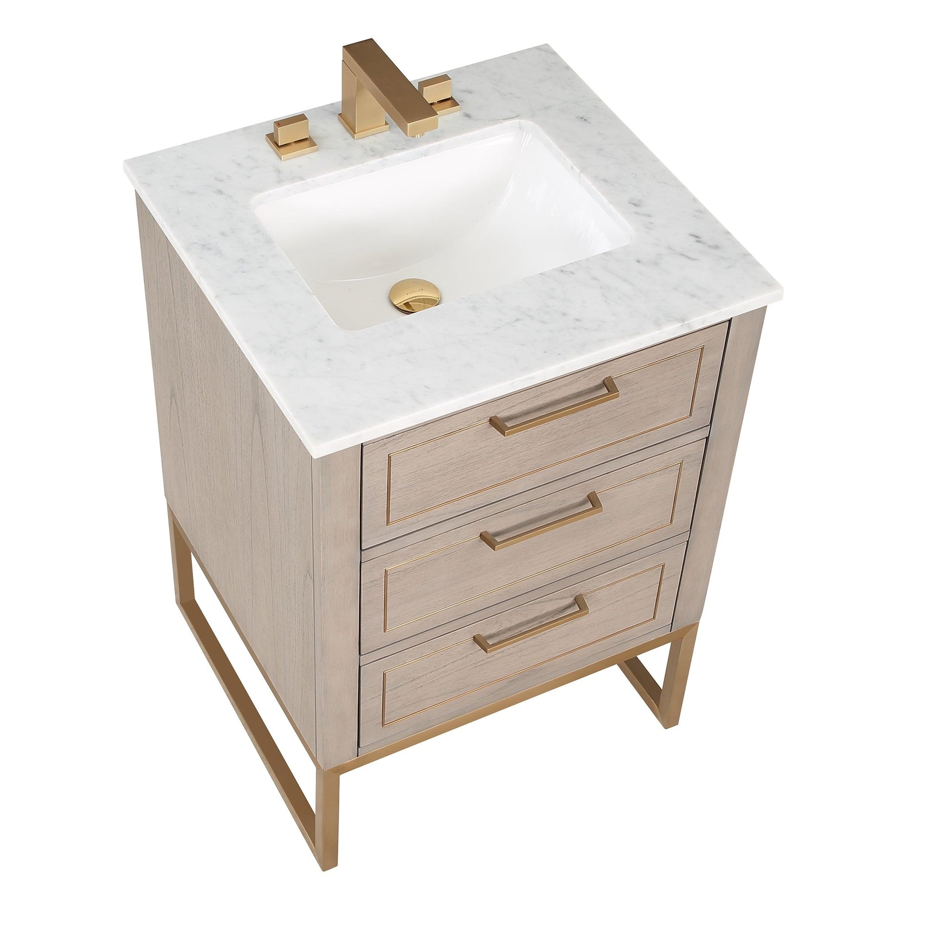 
  
  BEMMA Design Markham Single Bathroom Vanity Set with Quartz or Marble Top
  
