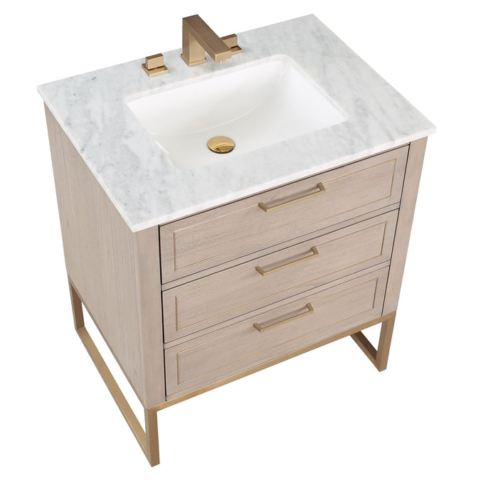 BEMMA Design Markham Single Bathroom Vanity Set with Quartz or Marble Top - Sea & Stone Bath