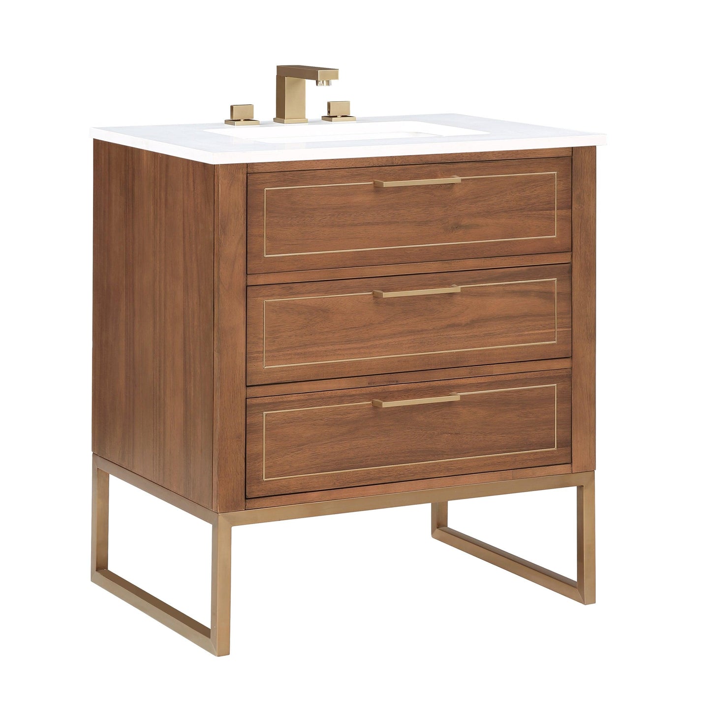 BEMMA Design Markham Single Bathroom Vanity Set with Quartz or Marble Top - Sea & Stone Bath