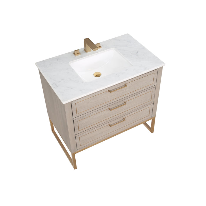BEMMA Design Markham Single Bathroom Vanity Set with Quartz or Marble Top
