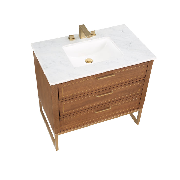 BEMMA Design Markham Single Bathroom Vanity Set with Quartz or Marble Top
