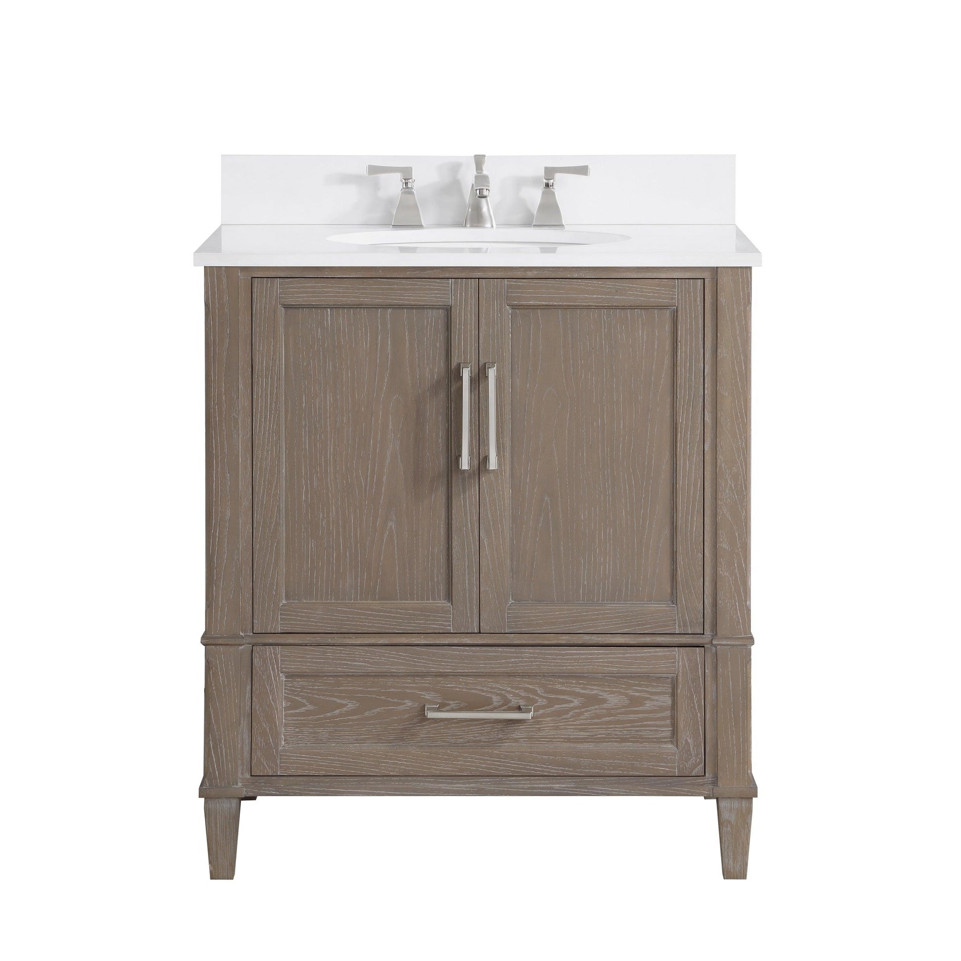 BEMMA Design Montauk Single Bathroom Vanity Set with White Quartz or Carrara Marble Top - Sea & Stone Bath