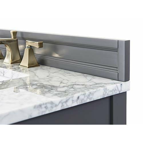 Ancerre Adeline Single Vanity Set with Italian Carrara White Marble Vanity Top and White Undermount Farmhouse Basin with Gold Hardware - Sea & Stone Bath